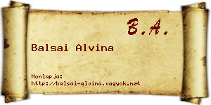 Balsai Alvina névjegykártya